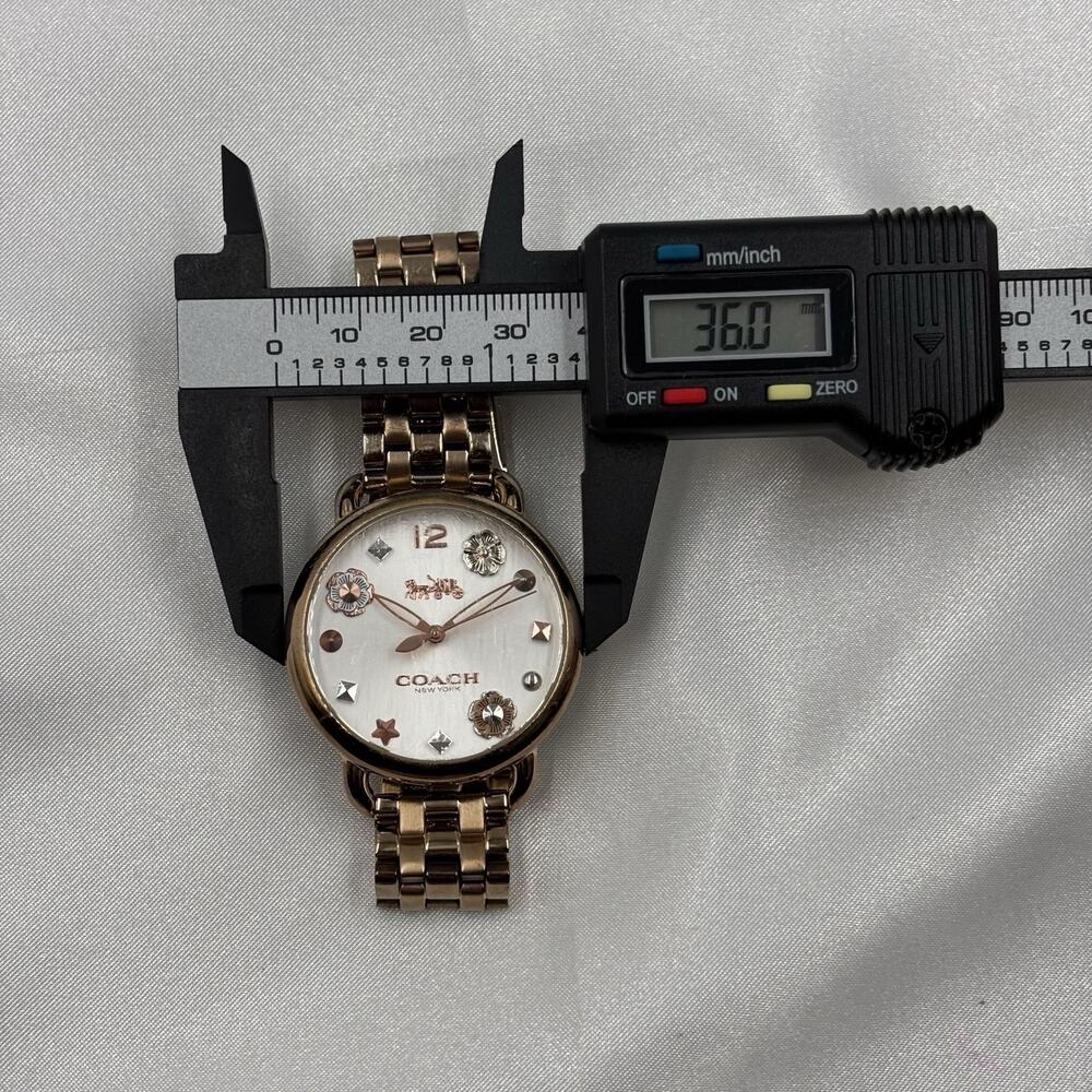 Coach Tea Rose Floral Dial Rose Gold Watch 36mm - Picture 5 of 9